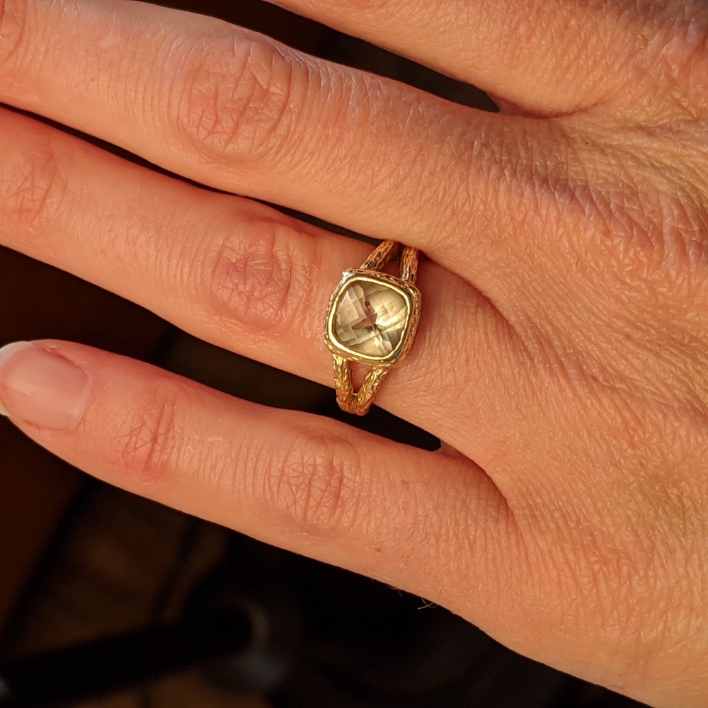 Custom Green Amethyst Ring